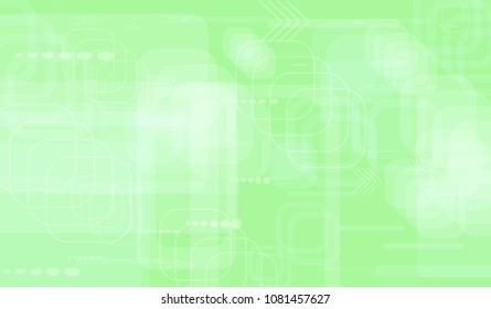 Tech Background. Light Horizontal Technology Background with Frames, Squares, Dots, Arrows and Lines. Modern Abstract Texture for Wallpaper, Web, Applications. Fantastic Digital Texture. Vector.