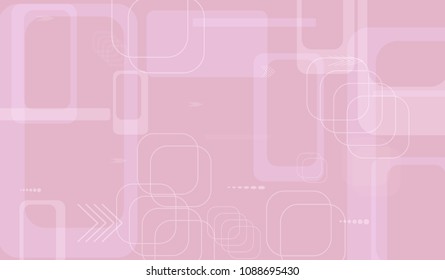 Tech Background. Light Horizontal Technology Background with Frames, Squares, Dots, Arrows and Lines. Modern Abstract Texture for Web, Wallpaper, Applications. Retro Digital Texture. Vector.