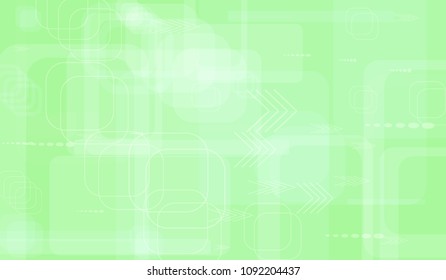 Tech Background. Light Horizontal Technology Background with Frames, Squares, Dots, Arrows and Lines. Modern Abstract Texture for Web, Wallpaper, Applications. Futuristic Digital Texture. Vector.