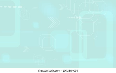 Tech Background. Light Horizontal Technology Background with Frames, Squares, Dots, Arrows and Lines. Modern Abstract Texture for Web, Applications, Wallpaper. Vintage Digital Texture. Vector.