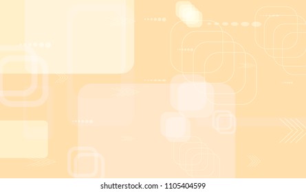 Tech Background. Light Horizontal Technology Background with Frames, Squares, Dots, Arrows and Lines. Modern Abstract Texture for Web, Wallpaper, Applications. Fantastic Digital Texture. Vector.