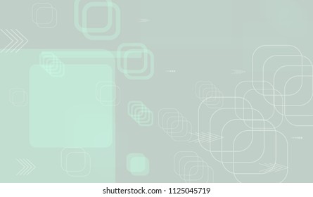 Tech Background. Light Horizontal Technology Background with Frames, Squares, Dots, Arrows and Lines. Modern Abstract Texture for Web, Applications, Wallpaper. Retro Digital Texture. Vector.