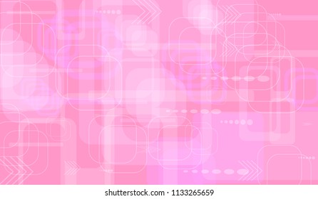 Tech Background. Light Horizontal Technology Background with Frames, Squares, Dots, Arrows and Lines. Modern Abstract Texture for Web, Applications, Wallpaper. Futuristic Digital Texture. Vector.