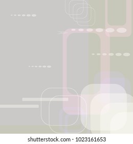 Tech Background. Light Square Technology Background with Frames, Squares, Dots, Arrows and Lines. Modern Abstract Texture for Wallpaper, Web, Applications. Modern Digital Texture. Vector.