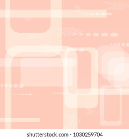 Tech Background. Light Square Technology Background with Frames, Squares, Dots, Arrows and Lines. Modern Abstract Texture for Wallpaper, Applications, Web. Trendy Digital Texture. Vector.