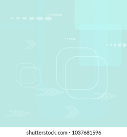 Tech Background. Light Square Technology Background with Frames, Squares, Dots, Arrows and Lines. Modern Abstract Texture for Web, Applications, Wallpaper. Trendy Digital Texture. Vector.