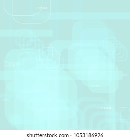 Tech Background. Light Square Technology Background with Frames, Squares, Dots, Arrows and Lines. Modern Abstract Texture for Wallpaper, Web, Applications. Vintage Digital Texture. Vector.