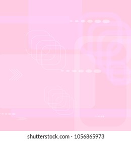 Tech Background. Light Square Technology Background with Frames, Squares, Dots, Arrows and Lines. Modern Abstract Texture for Web, Applications, Wallpaper. Futuristic Digital Texture. Vector.