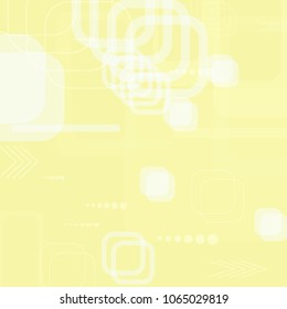 Tech Background. Light Square Technology Background with Frames, Squares, Dots, Arrows and Lines. Modern Abstract Texture for Wallpaper, Applications, Web. Futuristic Digital Texture. Vector.