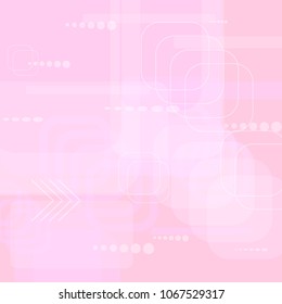 Tech Background. Light Square Technology Background with Frames, Squares, Dots, Arrows and Lines. Modern Abstract Texture for Wallpaper, Applications, Web. Modern Digital Texture. Vector.