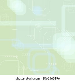 Tech Background. Light Square Technology Background with Frames, Squares, Dots, Arrows and Lines. Modern Abstract Texture for Web, Wallpaper, Applications. Futuristic Digital Texture. Vector.