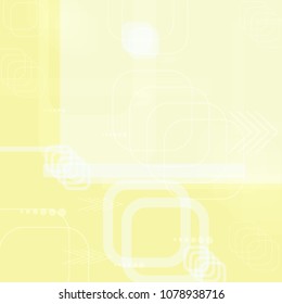 Tech Background. Light Square Technology Background with Frames, Squares, Dots, Arrows and Lines. Modern Abstract Texture for Web, Applications, Wallpaper. Fantastic Digital Texture. Vector.