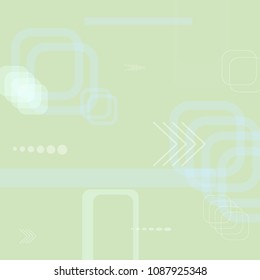 Tech Background. Light Square Technology Background with Frames, Squares, Dots, Arrows and Lines. Modern Abstract Texture for Wallpaper, Web, Applications. Futuristic Digital Texture. Vector.