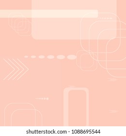 Tech Background. Light Square Technology Background with Frames, Squares, Dots, Arrows and Lines. Modern Abstract Texture for Web, Applications, Wallpaper. Retro Digital Texture. Vector.