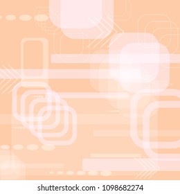 Tech Background. Light Square Technology Background with Frames, Squares, Dots, Arrows and Lines. Modern Abstract Texture for Web, Applications, Wallpaper. Retro Digital Texture. Vector.
