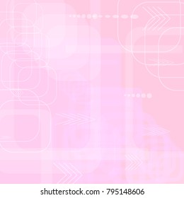 Tech Background. Light Square Technology Background with Frames, Squares, Dots, Arrows and Lines. Modern Abstract Texture for Web, Wallpaper, Applications. Fantastic Digital Texture. Vector.