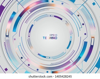 Tech background. Neon glow grid wallpaper. Science visualization