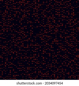 Tech background. Red sparse hexademical pairs background. Big sized seamless pattern. Captivating vector illustration.