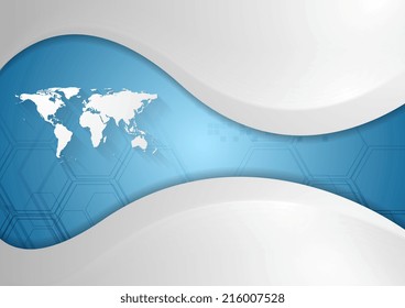 Tech background with waves. Vector design