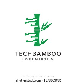 Tech Bamboo Logo Template Design Vector, Emblem, Concept Design, Creative Symbol, Icon