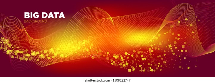 Tech Banner. Glow Digital Particles. Big Data Concept. Light Binary Number Wallpaper. Orange Tech Poster. Particle Motion. Big Data Analysis. Neon Binary Matrix Background. Yellow Tech Abstract.