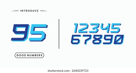 Tech beautiful elegant numerals. Vintage and old school retro typographic. Vector Illustration numbers.