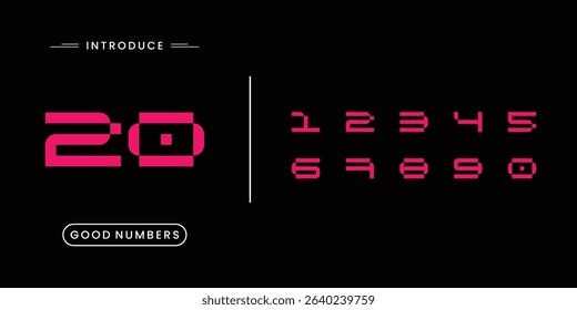 Tech beautiful elegant numerals. Vintage and old school retro typographic. Vector Illustration numbers.