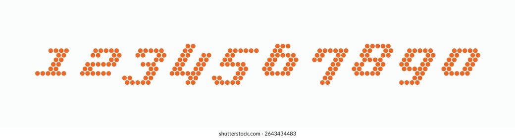 Tech beautiful elegant numerals. Vintage and old school retro typographic. Vector Illustration numbers.