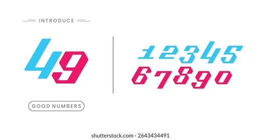 Tech beautiful elegant numerals. Vintage and old school retro typographic. Vector Illustration numbers.