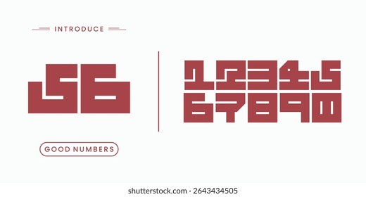 Tech beautiful elegant numerals. Vintage and old school retro typographic. Vector Illustration numbers.