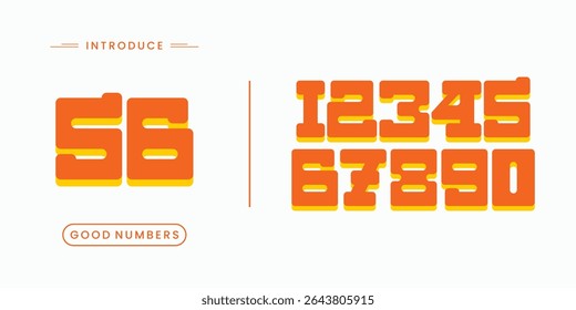 Tech beautiful elegant numerals. Vintage and old school retro typographic. Vector Illustration numbers.