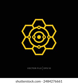 Tech bee honey hive logo design