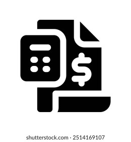 tech bill icon. vector glyph icon for your website, mobile, presentation, and logo design.