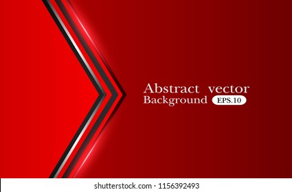 Tech black background with contrast red stripes. Abstract vector graphic brochure design