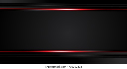 Tech black background with contrast red stripes. Abstract vector graphic brochure design