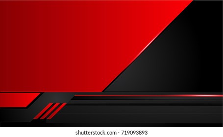 Tech black background with contrast red stripes. Abstract vector graphic brochure design