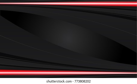 Tech black background with contrast red stripes. Abstract vector graphic brochure design