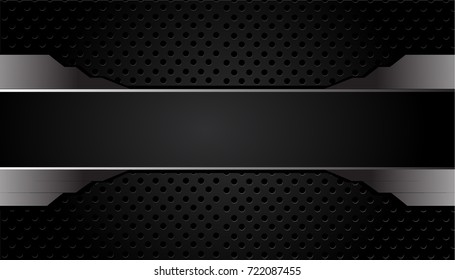 Tech black background with contrast stripes. Abstract vector graphic brochure design