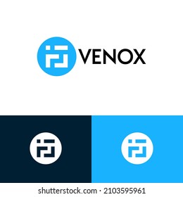Tech blockchain logo design concept. Data company brand logomark illustration. Can representing code, crypto, metaverse, cyber, system, connect.