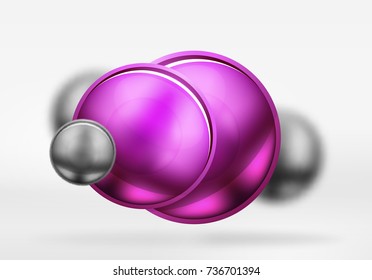 Esferas negras tecnológicas y círculos redondos con una superficie brillante y metálica. Objetos 3d vectoriales realistas, fondo abstracto de tecnología de alta tecnología