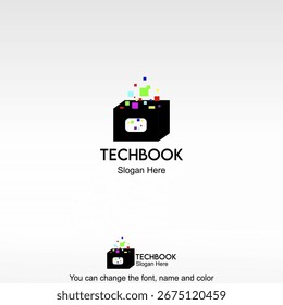 Vetor de design de modelo de logotipo de livro técnico