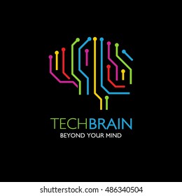 Tech Brain design. vector illustration