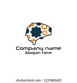 tech brain logo illustration