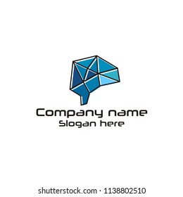 tech brain logo illustration