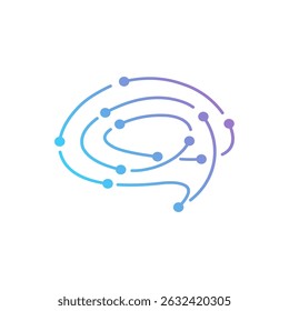 Tech Brain Logo Modern Artificial Intelligence Vector