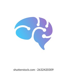 Vetor de inteligência artificial moderna do logotipo do cérebro da tecnologia