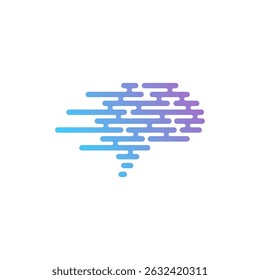 Tech Brain Logo Modern Artificial Intelligence Vector