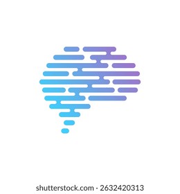 Vetor de inteligência artificial moderna do logotipo do cérebro da tecnologia