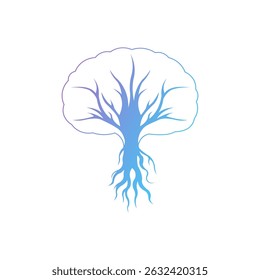 Tech Brain Logo Modern Artificial Intelligence Vector