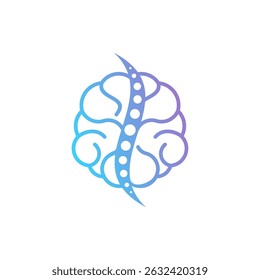 Vector de Inteligencia Artificial Moderno con Logotipo de Cerebro Tecnológico